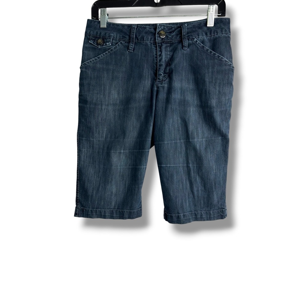 JAG Bermuda Denim Shorts Womens 6 Dark Wash Excellent Slim Fit Stretch JW804